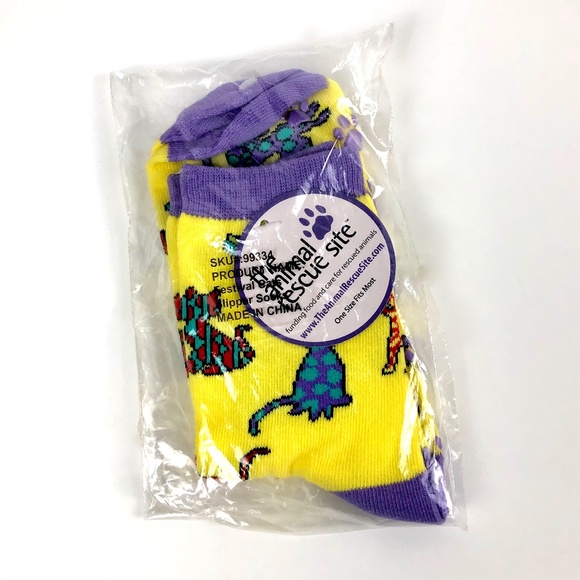 SOLD Women’s Cat Slipper Socks Paw-Print PVC Grip Dots. - Picture 5 of 5